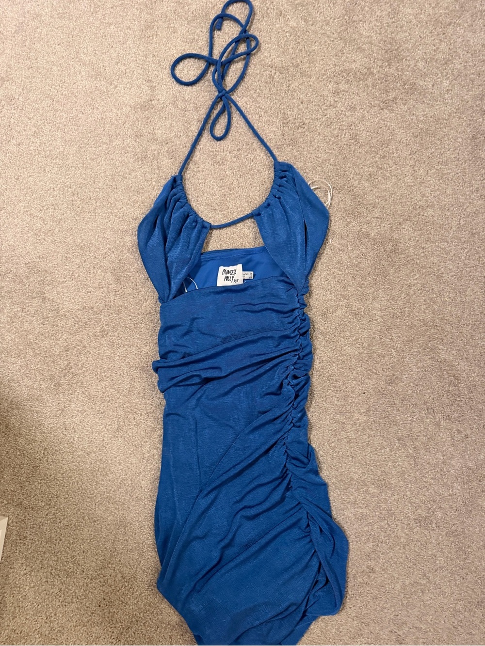Princess Polly Blue Halter Ruched Kids One-Piece